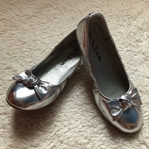 Girls Silver Slippers Shoes